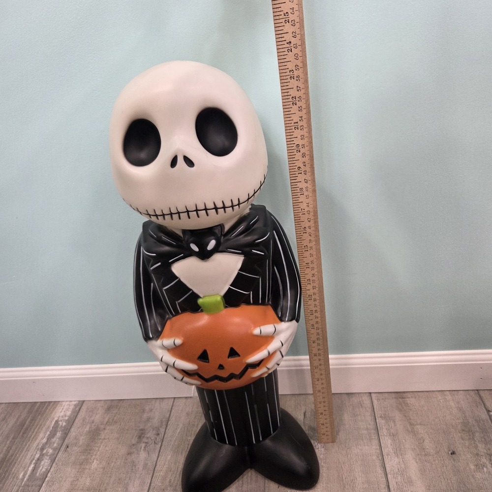 24" Nightmare Before Christmas Jack Skellington Pumpkin Blow Mold Light Up Gemmy - Picture 11 of 15
